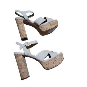 Veronica Beard suede Platform Sandals - 9.5 Summer Vacation Open Toe Luxury